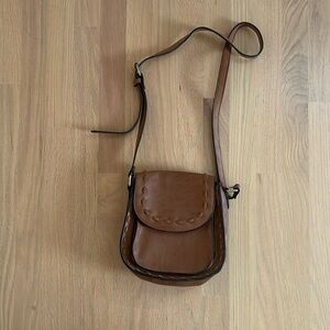 Vintage Saddle Bag Crossbody Tan Faux Leather Boho Western Country Festival